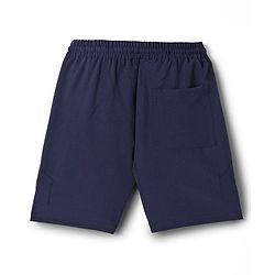 Pine Active Woven Knee Length Stretch Solid Shorts - Navy Blue