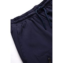 Pine Active Woven Knee Length Stretch Solid Shorts - Navy Blue