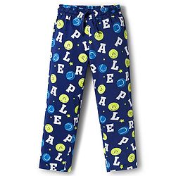 Pine Kids Single Jersey Knit Half Sleeves T-Shirt & Pajama Night Suit With Alphabet Print - Blue