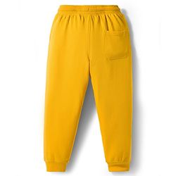 Pine Kids Knit Full Length Lounge Pant with Text Print - Yellow