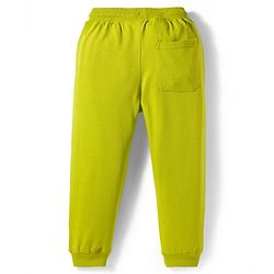 Pine Kids Knit Full Length Lounge Pant with Text Print - Olive Green