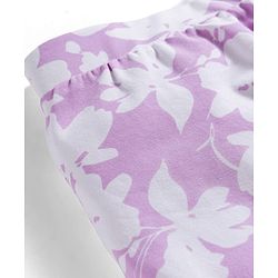 Pine Kids Cotton Lycra Knit Full Length Leggings with Floral Print Pack of 2 - Pink & Lavender