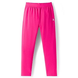 Pine Kids Cotton Lycra Knit Full Length Leggings with Floral Print Pack of 2 - Pink & Lavender