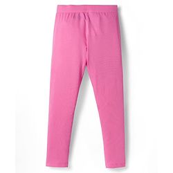 Pine Kids Cotton Lycra Knit Full Length Leggings With Heart Print Pack Of 2 - Pink & Black
