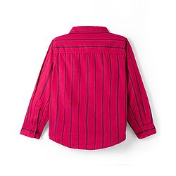 Pine Kids 100% Cotton Woven Full Sleeves Striped Shirt - Red