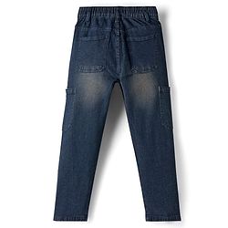 Pine Kids Denim Woven Full Length Washed Jeans - Navy Blue