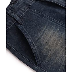 Pine Kids Denim Woven Full Length Washed Jeans - Navy Blue