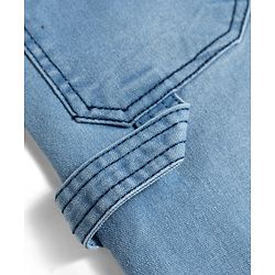 Pine Kids Denim Woven Full Length Washed Cut N Sew Jeans - Blue