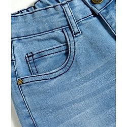 Pine Kids Denim Woven Full Length Washed Cut N Sew Jeans - Blue