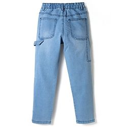 Pine Kids Denim Woven Full Length Washed Cut N Sew Jeans - Blue