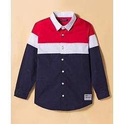 Pine Kids Cotton Woven Full Sleeves Solid Shirt - Navy Blue