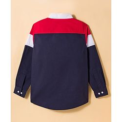 Pine Kids Cotton Woven Full Sleeves Solid Shirt - Navy Blue