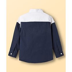 Pine Kids Cotton Woven Full Sleeves Solid Shirt - Navy Blue