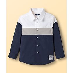 Pine Kids Cotton Woven Full Sleeves Solid Shirt - Navy Blue