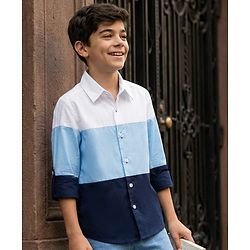 Pine Kids Cotton Woven Cut & Sew Solid Color Shirt - Multicolor