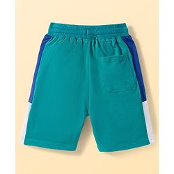 Pine Kids Looper Knit Half Sleeves T-Shirt & Shorts Set With LA Embroidery - Teal Blue