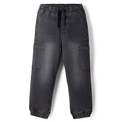 Pine Kids Full Length Solid Color Denim Jeans - Black