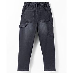 Pine Kids Denim Woven Full Length Washed Jeans - Black