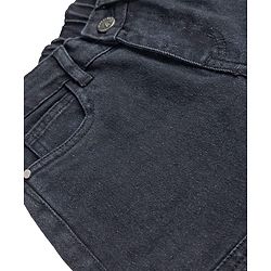 Pine Kids Denim Woven Full Length Washed Jeans - Black