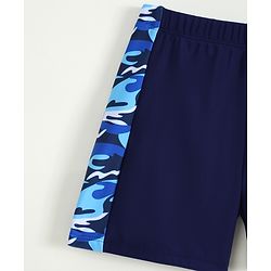 Pine Kids Swimming Trunk with Cap & Camouflage - Navy Blue