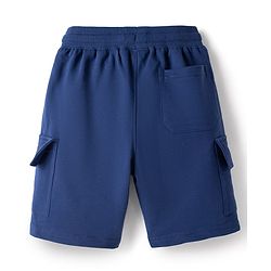 Pine Kids Looper Knit Half Sleeves Polo T-Shirt & Shorts Set With Patch Detailing - White & Navy Blue