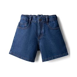 Pine Kids Cotton Woven Mid Thigh Length Solid Colour Shorts - Blue