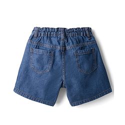 Pine Kids Cotton Woven Mid Thigh Length Solid Colour Shorts - Blue