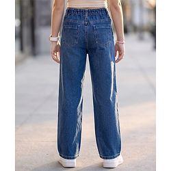 Pine Kids Denim Woven Full Length Solid Jeans - Navy Blue