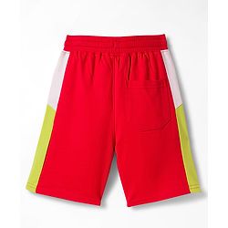 Pine Kids Looper Knit Half Sleeves T-Shirt & Shorts Set With Skateboarding Print - Red