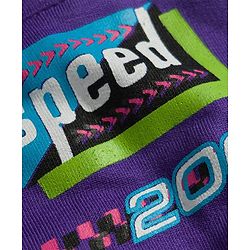 Pine Kids Looper Knit Half Raglan Sleeves Printed Hooded T-Shirt & Shorts Set - Purple