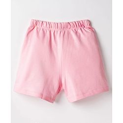 Pine Kids Looper Knit Shorts with Patch Detailing - Pink