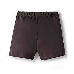 Pine Kids 100% Cotton Knit Solid Shorts With Patch - Black