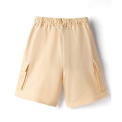 Pine Kids Looper Knit Shorts with Patch Detailing - Cream