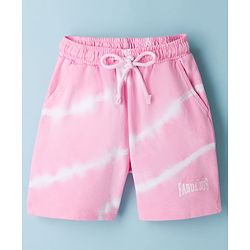 Pine Kids 100% Cotton Knit Text Printed Shorts - Pink