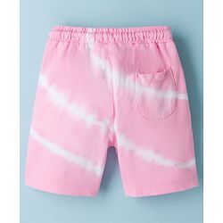 Pine Kids 100% Cotton Knit Text Printed Shorts - Pink