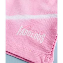 Pine Kids 100% Cotton Knit Text Printed Shorts - Pink