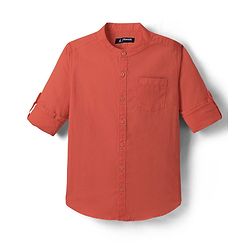 Pine Kids Linen Woven Full Sleeves Solid Shirt - Green