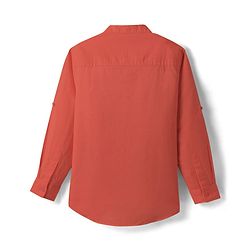 Pine Kids Linen Woven Full Sleeves Solid Shirt - Green