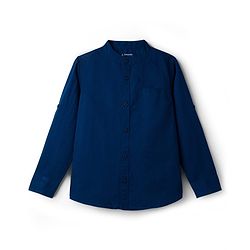 Pine Kids Linen Woven Full Sleeves Solid Shirt - Green