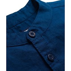 Pine Kids Linen Woven Full Sleeves Solid Shirt - Green