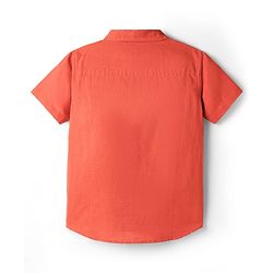Pine Kids Linen Woven Half Sleeves Solid Shirt - Green