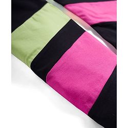 Pine Kids Cotton Lycra Knit Full Length Leggings With Cut & Sew Design - Black