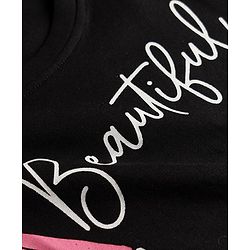 Pine Kids Cotton KnitHalf Sleeves  T-Shirt With Rainbow Bag Print - Black