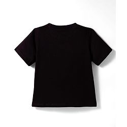 Pine Kids Cotton Knit Half Sleeves T-Shirt With Escape Key Print - Black