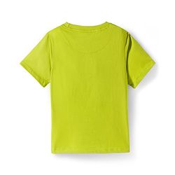 Pine Kids Cotton Knit Half Sleeves T-Shirt With Text Print - Green