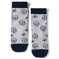 Pine Kids Marvel Non Terry Knit Ankle Length Anti Bacterial Socks With Spider-Man Graphics Pack of 3 - Red Grey & Black