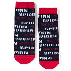 Pine Kids Marvel Non Terry Knit Ankle Length Anti Bacterial Socks With Spider-Man Graphics Pack of 3 - Red Grey & Black