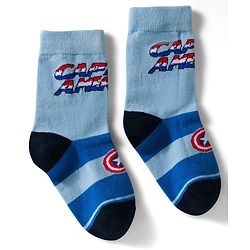 Pine Kids Marvel Non Terry Knit Ankle Length Anti Bacterial Socks With Avengers Graphics Pack of 3 - Black Light Blue & White