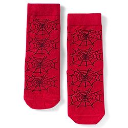 Pine Kids Marvel Non Terry Knit Ankle Length Anti Bacterial Socks With Spider-Man Graphics Pack of 3 - Red & Black