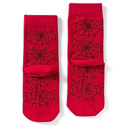 Pine Kids Marvel Non Terry Knit Ankle Length Anti Bacterial Socks With Spider-Man Graphics Pack of 3 - Red & Black